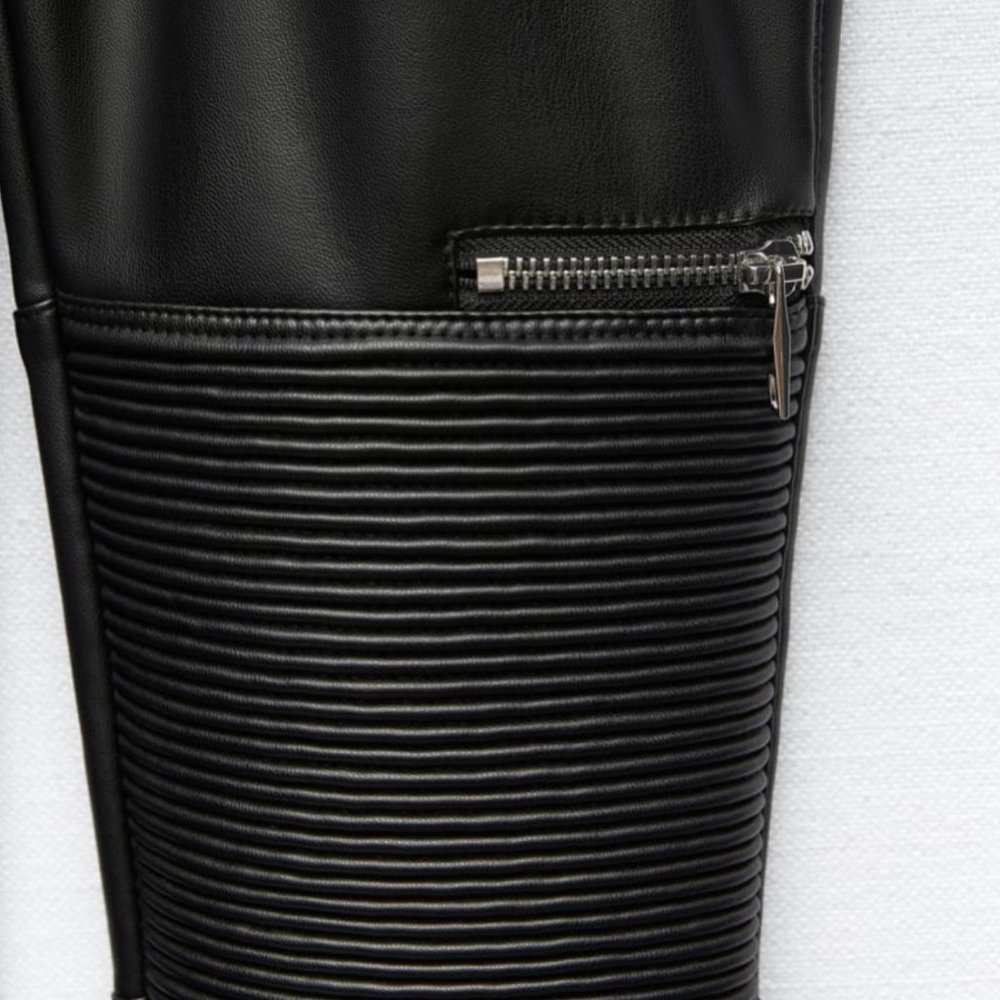 ZARA Women's Faux Leather Skinny Leggings(Black, US L/EUR L) - Picture 10 of 13